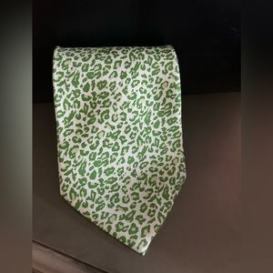 Vera Bradley for Baekgaard Men’s Silk Tie Handmade Green Leopard Print